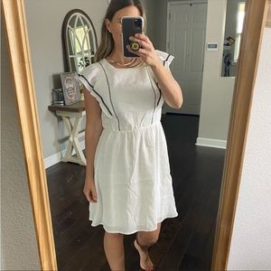 Banana Republic white ruffled nautical dress